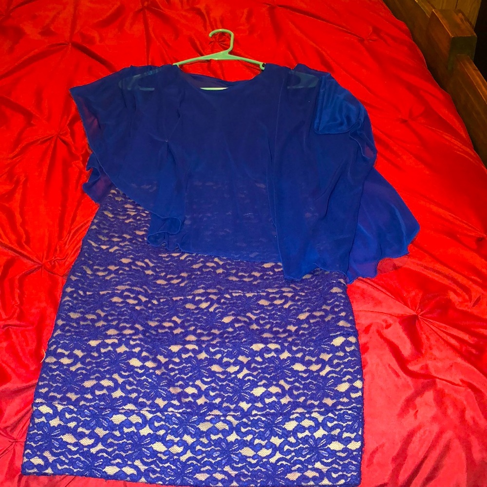 Blue lace dress